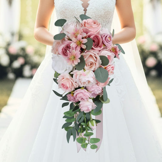 Pink & Blush Cascading Bridal Bouquet