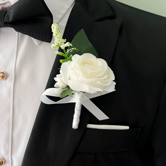 White Wedding Buttonhole