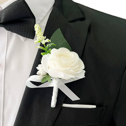 White Wedding Buttonhole