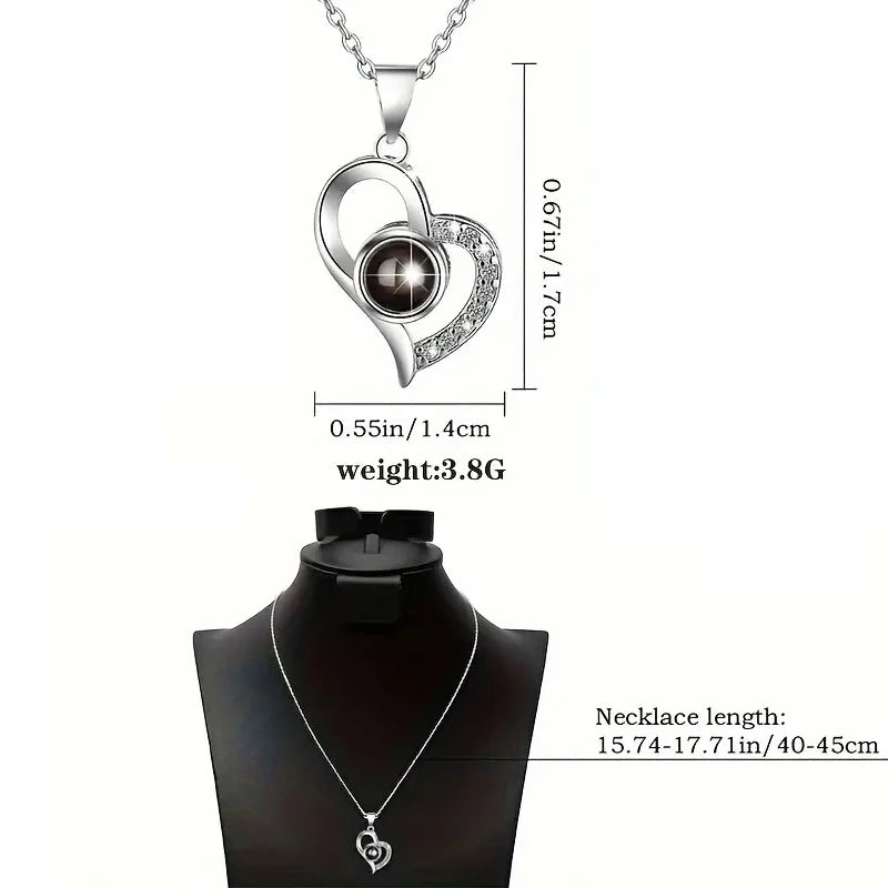 Heart-Shaped Lens Necklace Wedding Gift Set