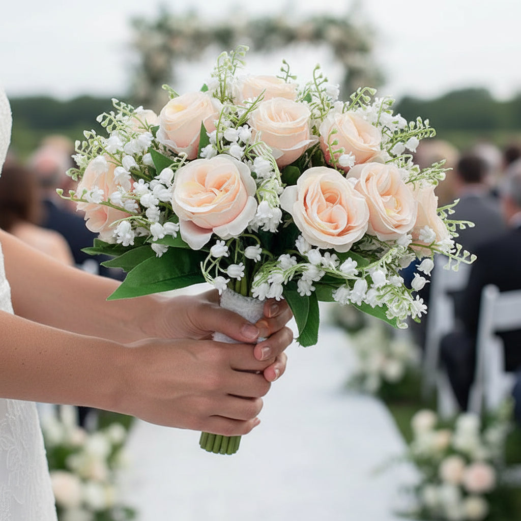 Champagne & Lily of the Valley Bridal Bouquet