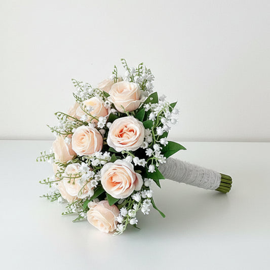 Champagne & Lily of the Valley Bridal Bouquet