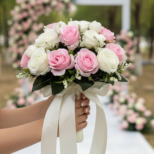 Pink & White Wedding Bouquet