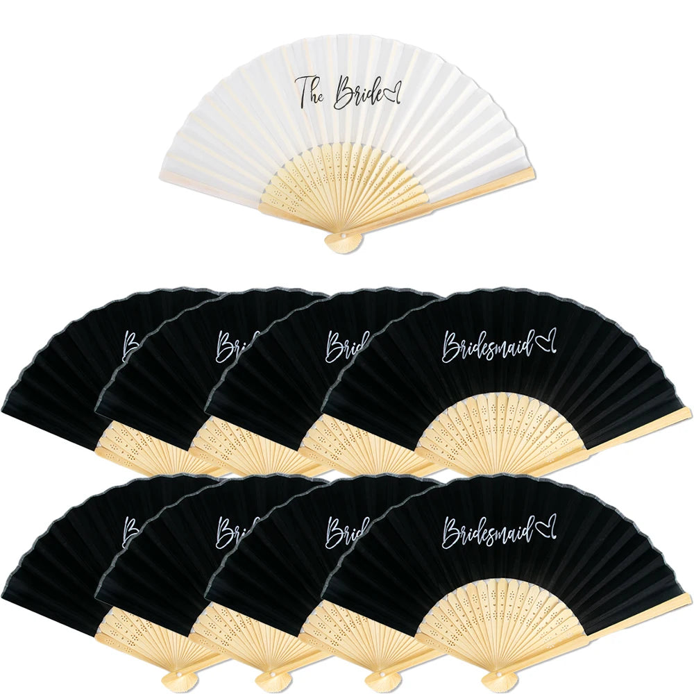 Bride & Bridesmaid Folding Wedding Fans