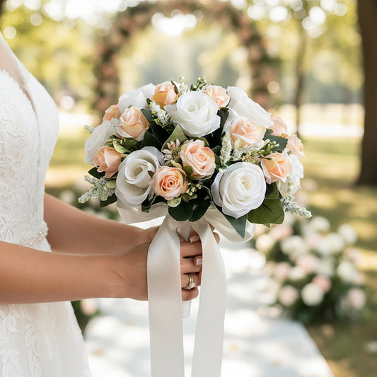 Champagne & White Wedding Bouquet