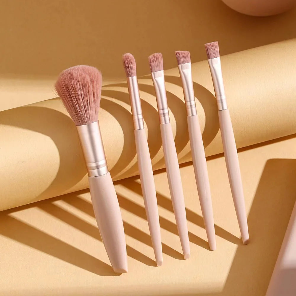 Makeup Brush Set with Case & Mirror