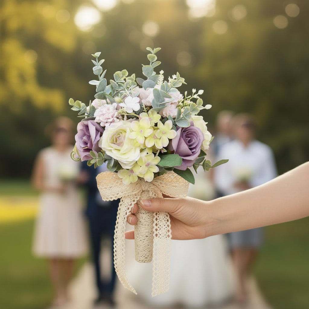 Purple & White Wedding Bouquet