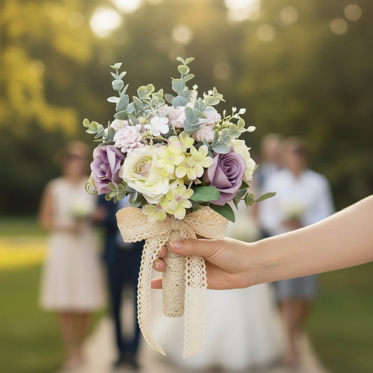 Purple & White Wedding Bouquet
