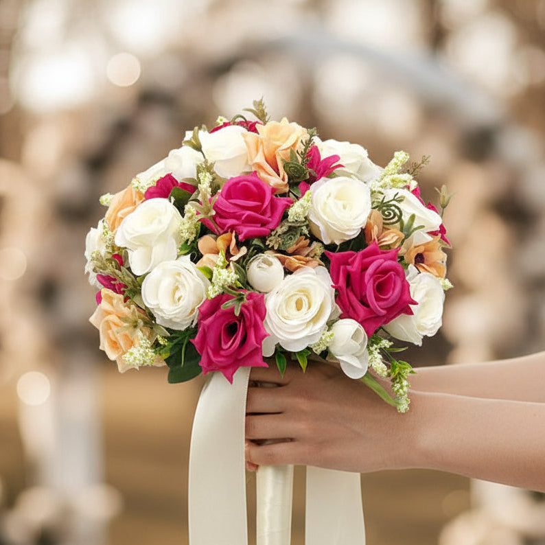 Pink & White Wedding Bouquet