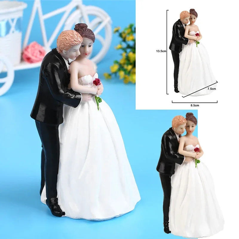 Romantic Bride Groom Dolls Wedding Decoration Supplies Cake Toppers Dolls Resin Marry Valentine's Figurine Gifts