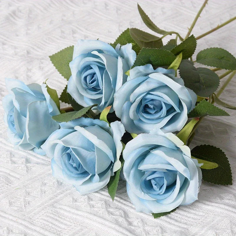 12 Rose Artificial Flowers (Various Colours)