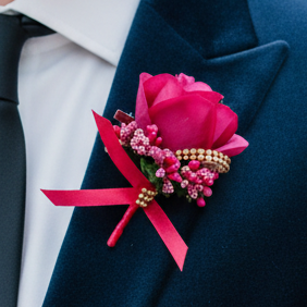 Pink Wedding Buttonhole
