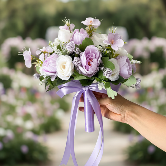 Purple & White Wedding Bouquet