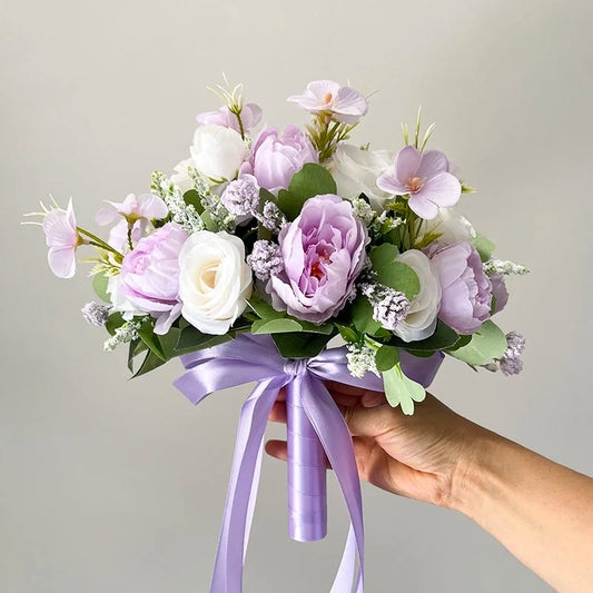 Purple & White Wedding Bouquet