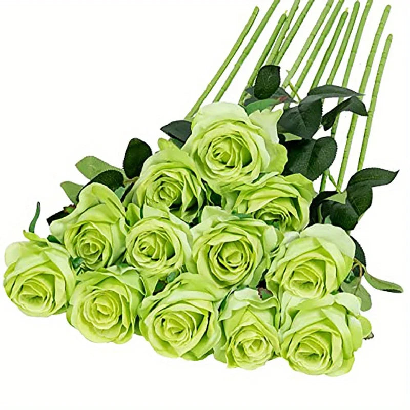 12 Rose Artificial Flowers (Various Colours)