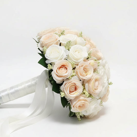 Champagne & White Wedding Bouquet