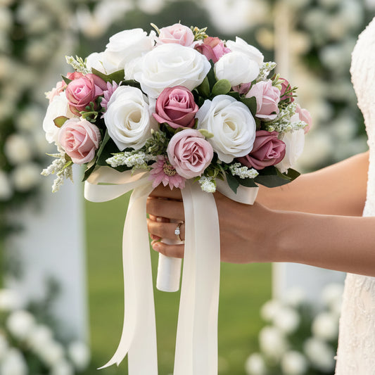 Pink & White Wedding Bouquet