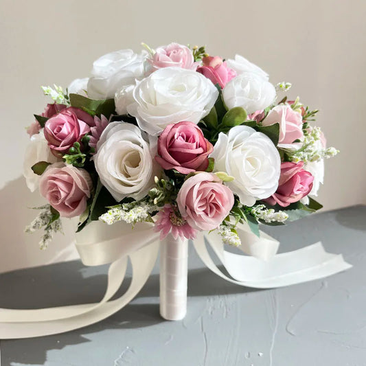 Pink & White Wedding Bouquet