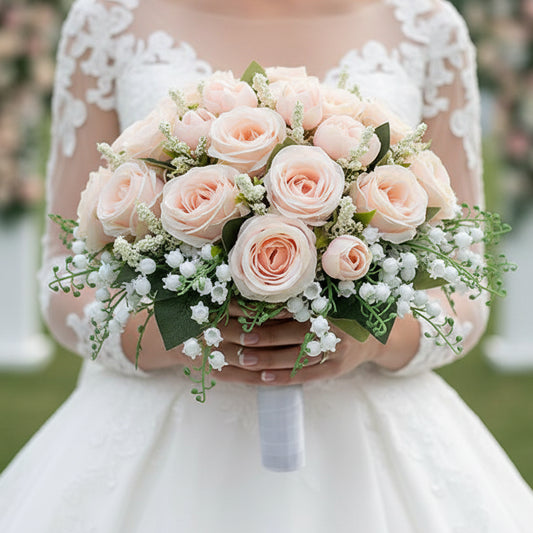 Champagne & Lily of the Valley Bridal Bouquet