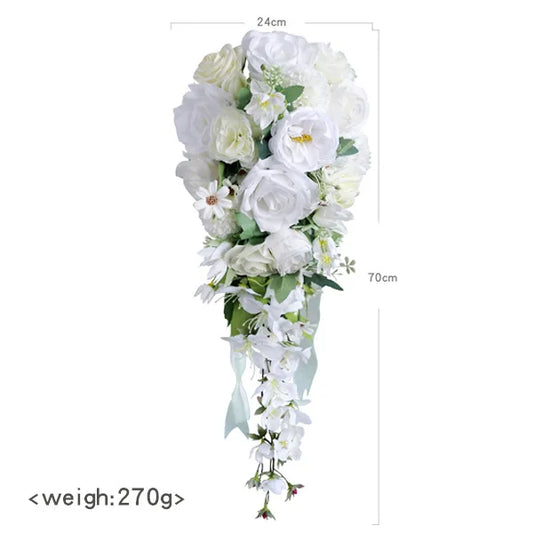 White Cascading Bridal Bouquet