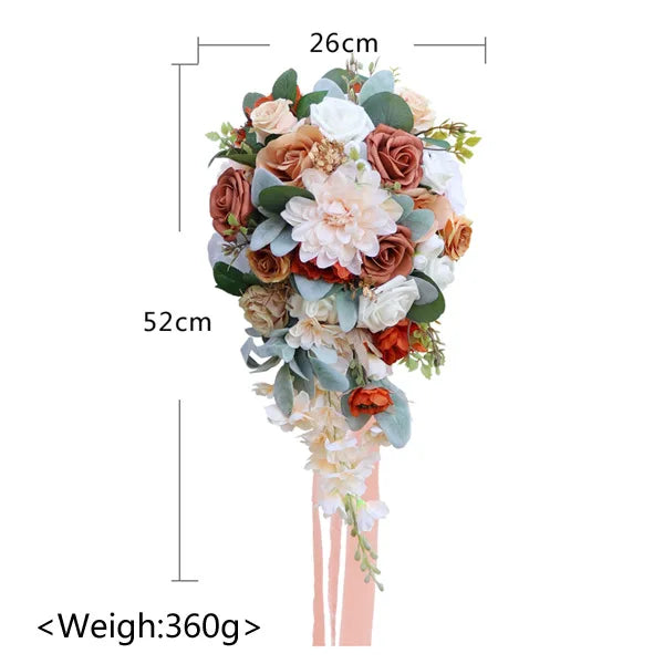Champagne Cascading Bridal Bouquet