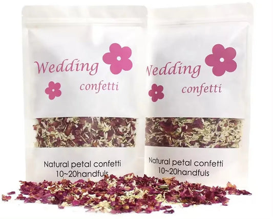 Biodegradable natural wedding confetti petals in assorted colours