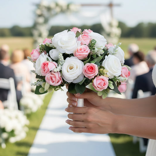 Pink & White Wedding Bouquet