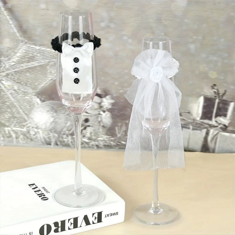 Bride & Groom Glass Decorations