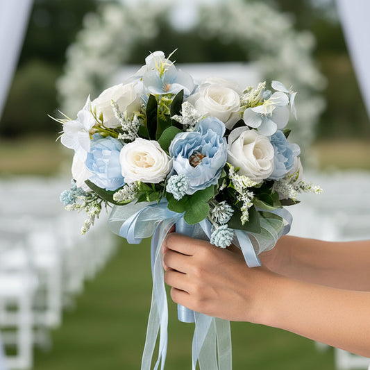 Blue & White Wedding Bouquet