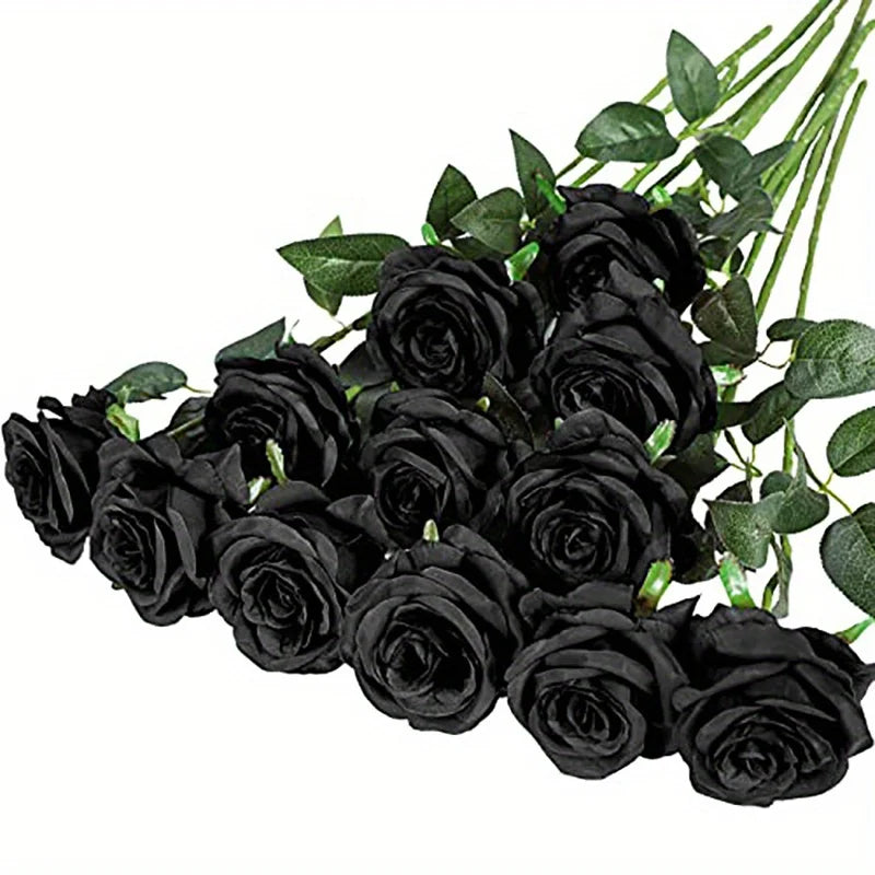 12 Rose Artificial Flowers (Various Colours)