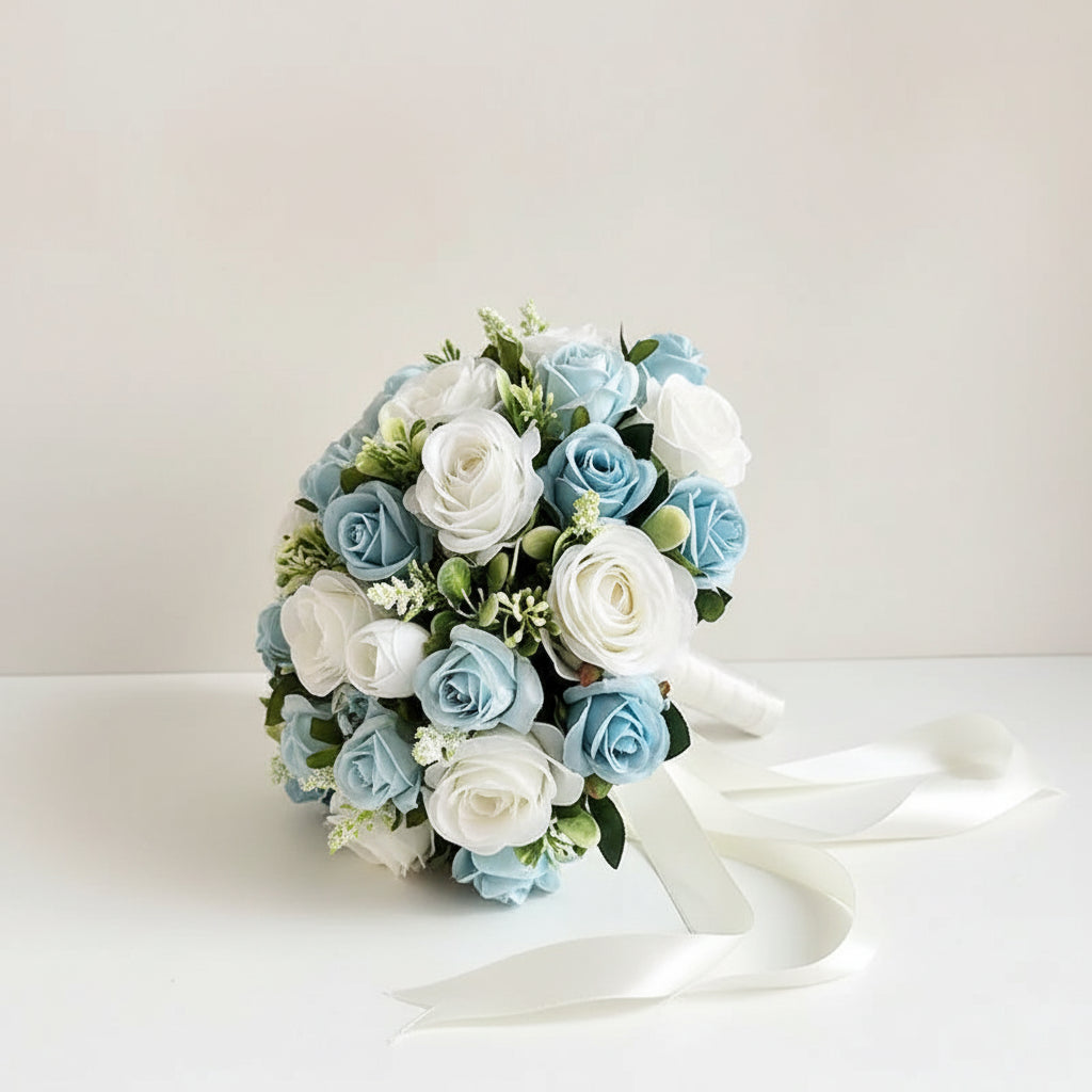 Blue & White Wedding Bouquet