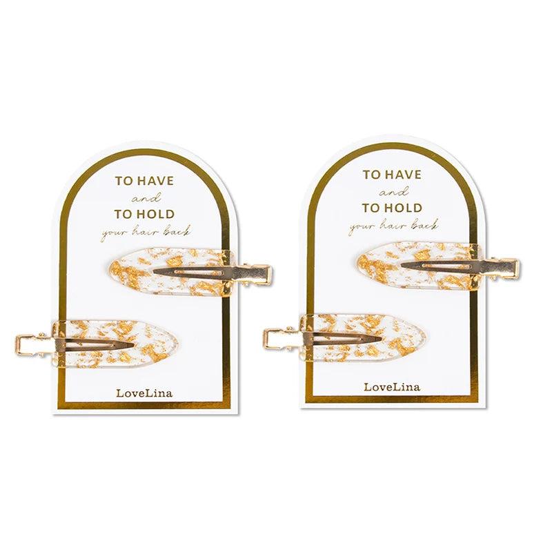 Gold Bridal Party Make-up Hair Setting Clips on sentimental gift card.