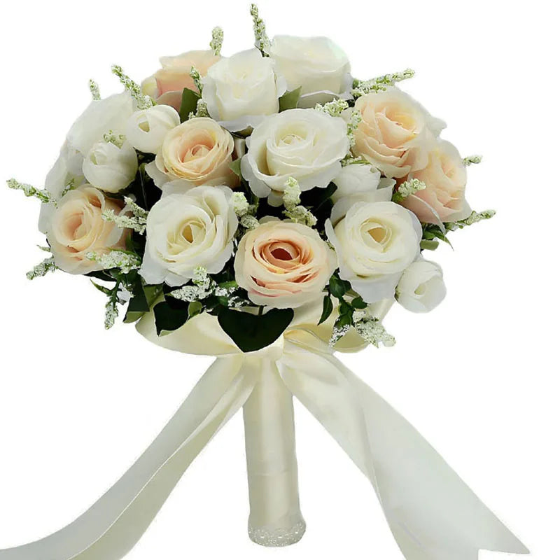 Champagne & White Wedding Bouquet