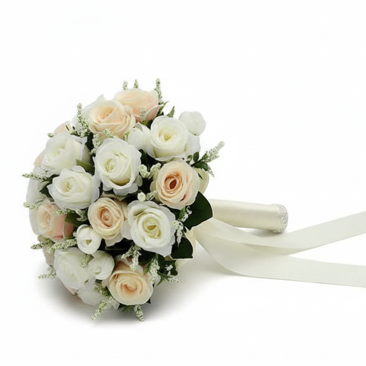 Champagne & White Wedding Bouquet