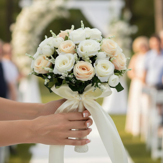 Champagne & White Wedding Bouquet
