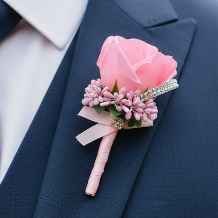 Pink Wedding Buttonhole