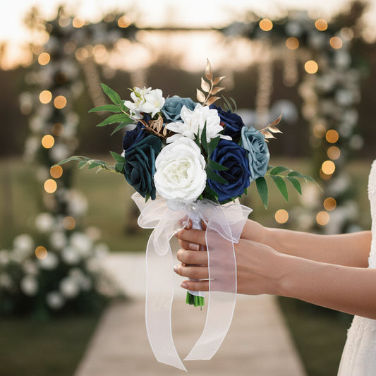 Navy & White Wedding Bouquet