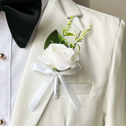 White Wedding Buttonhole