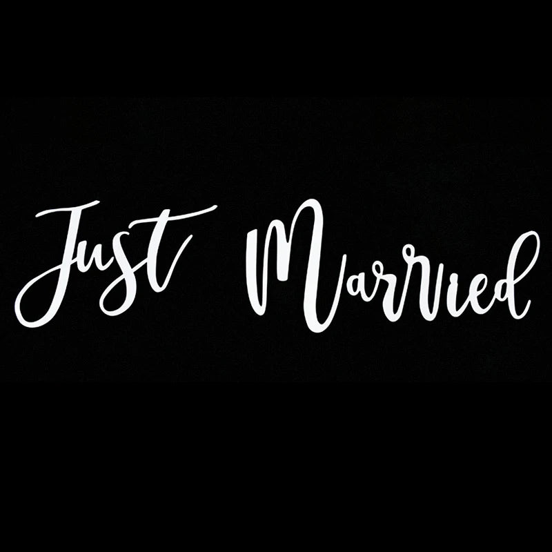 White "Just Married" Sticker