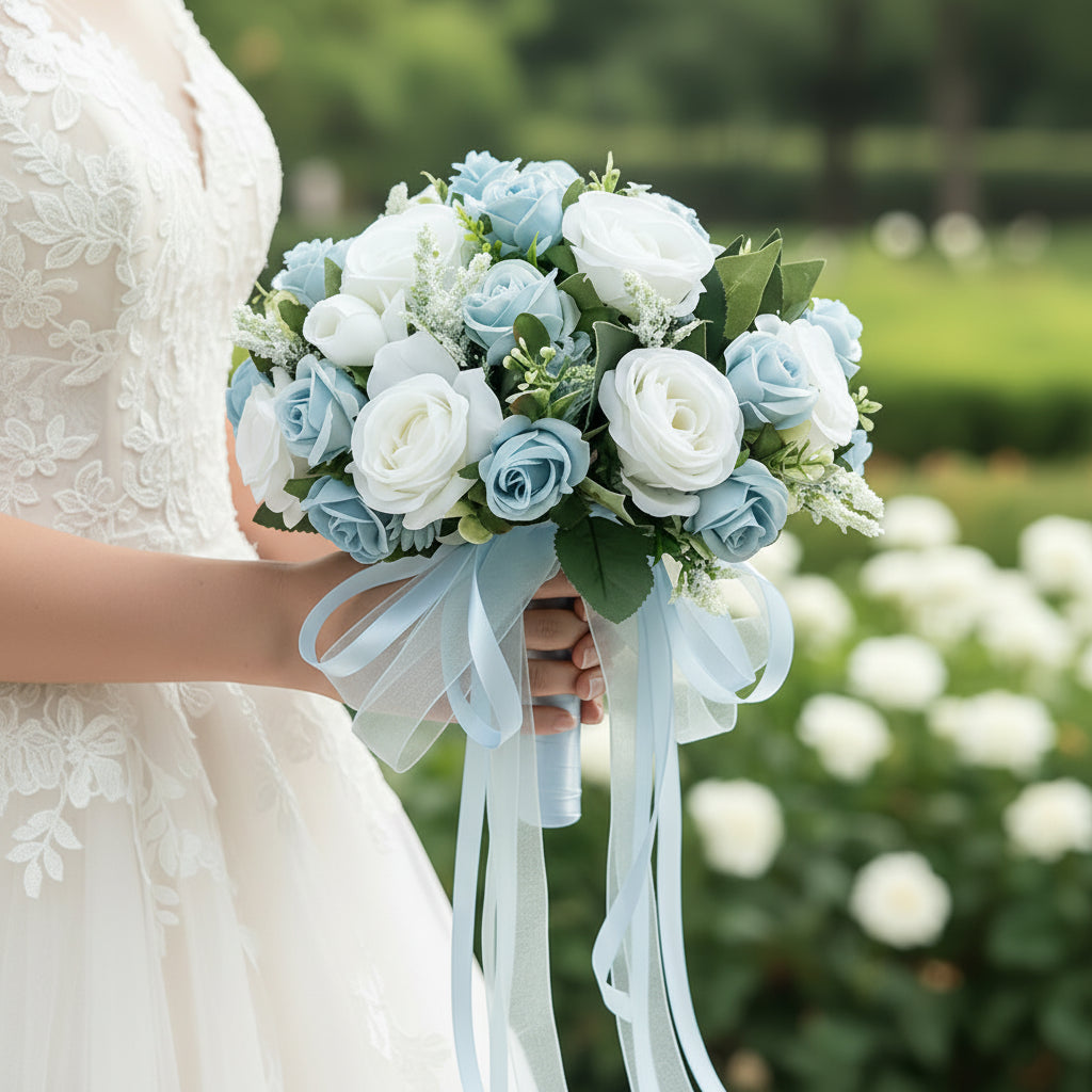 Blue & White Wedding Bouquet
