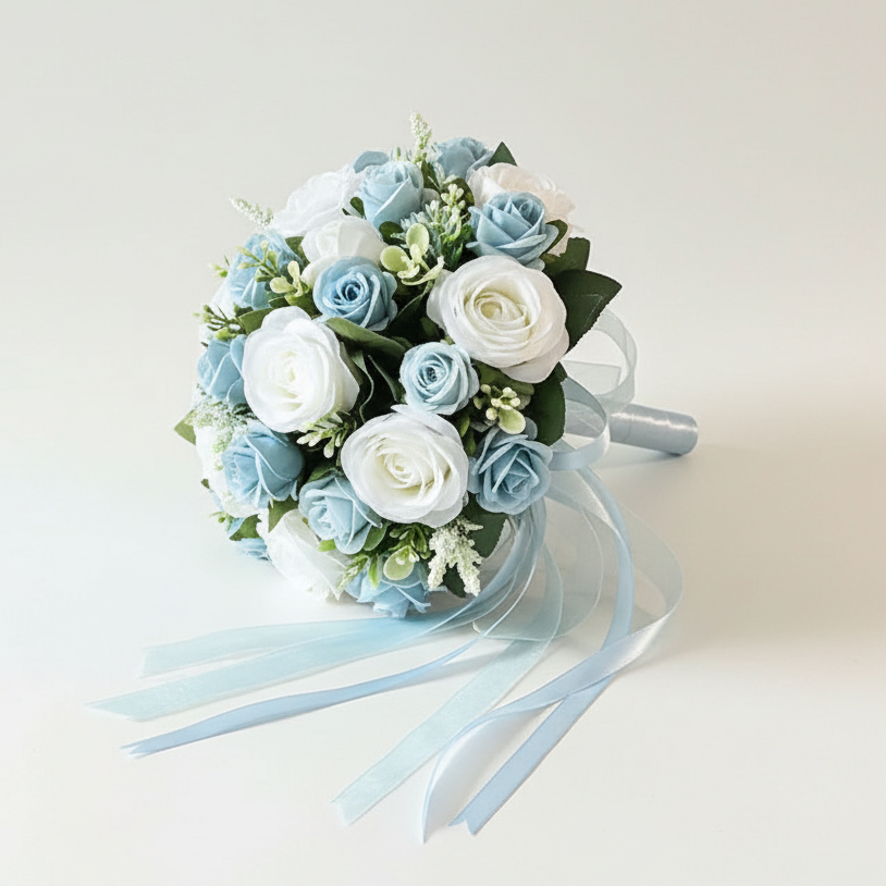 Blue & White Wedding Bouquet