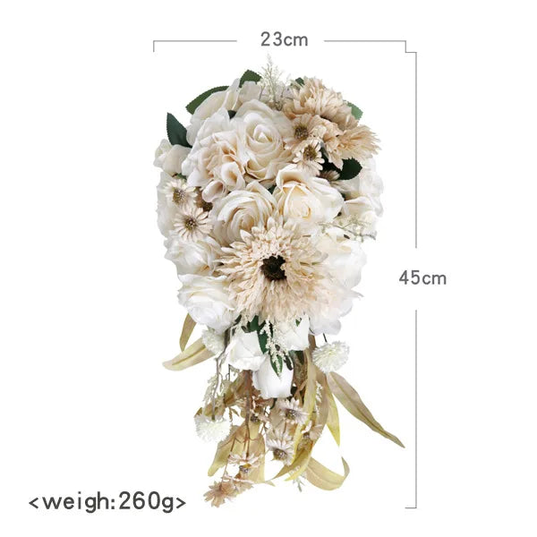 White & Ivory Cascading Bridal Bouquet