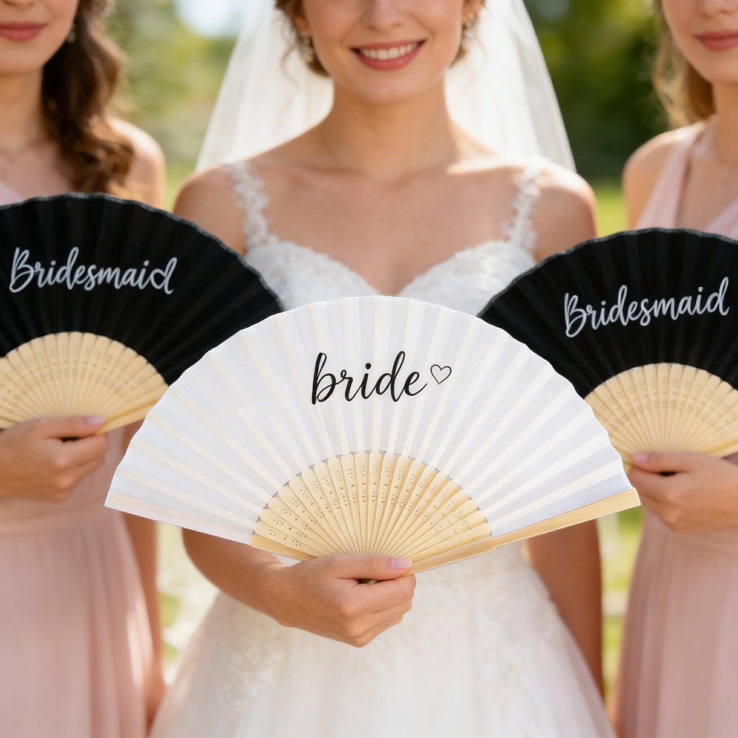 Bride & Bridesmaid Folding Wedding Fans