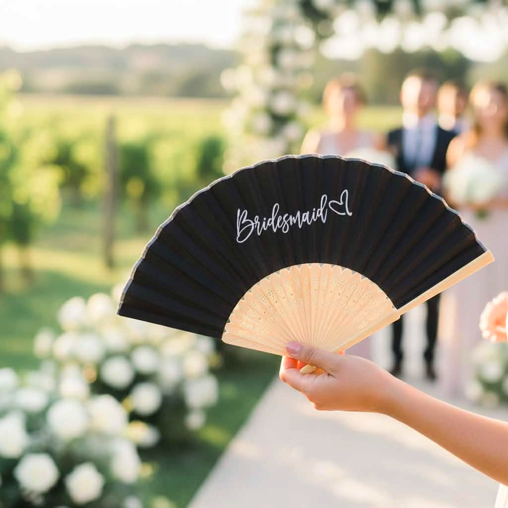 Bride & Bridesmaid Folding Wedding Fans